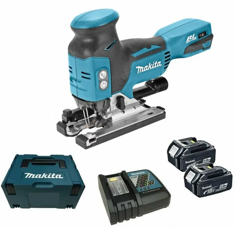 Scie sauteuse sans-fil Makita DJV181RTJ - 18V Li-on - 2 batteries 5,0 ah - MAKPAC - Brushless - Poignée en T - variable
