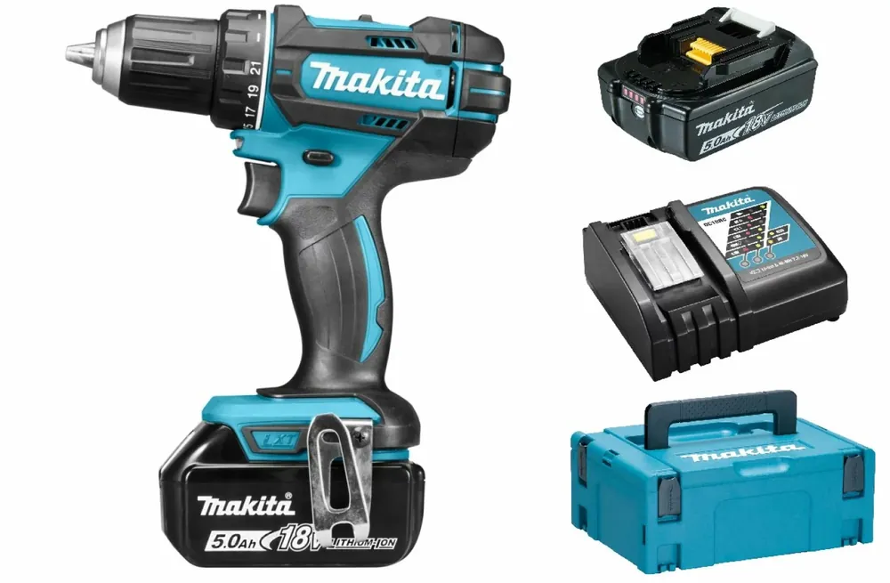 Perceuse visseuse sans-fil Makita DDF482RTJ - 18V Li-ion - 1 batteries 5,0 ah - MAKPAC - 62 Nm