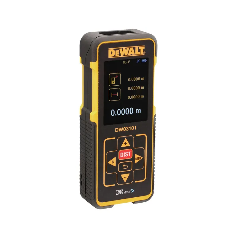 DeWALT DW03101-XJ Télémètre dans un sac - Bluetooth - 100 m - rouge - IP54