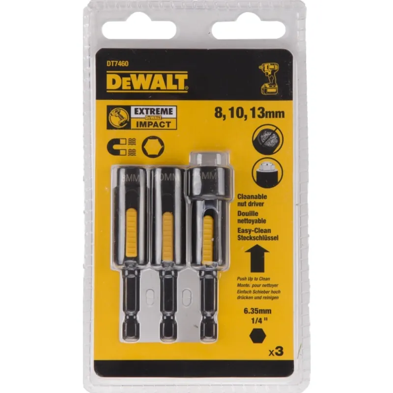 DeWALT DT7460-QZ Jeu de clés à douille à choc extrême, 3 pièces
