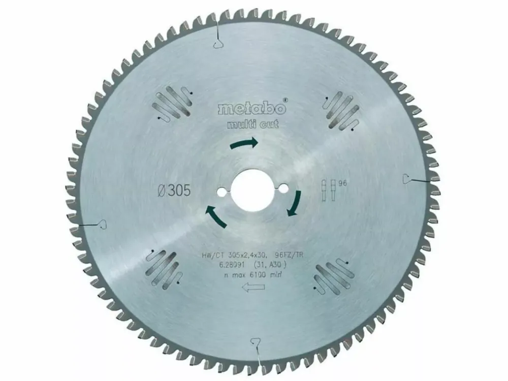 Metabo 628091000 HW/CT Lame circulaire Multi-Cut - 96T - 305mm