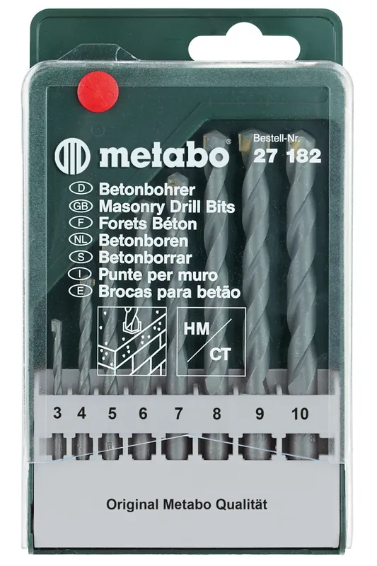 Metabo 627182000 Forets en béton à 8 parties placés dans la cassette