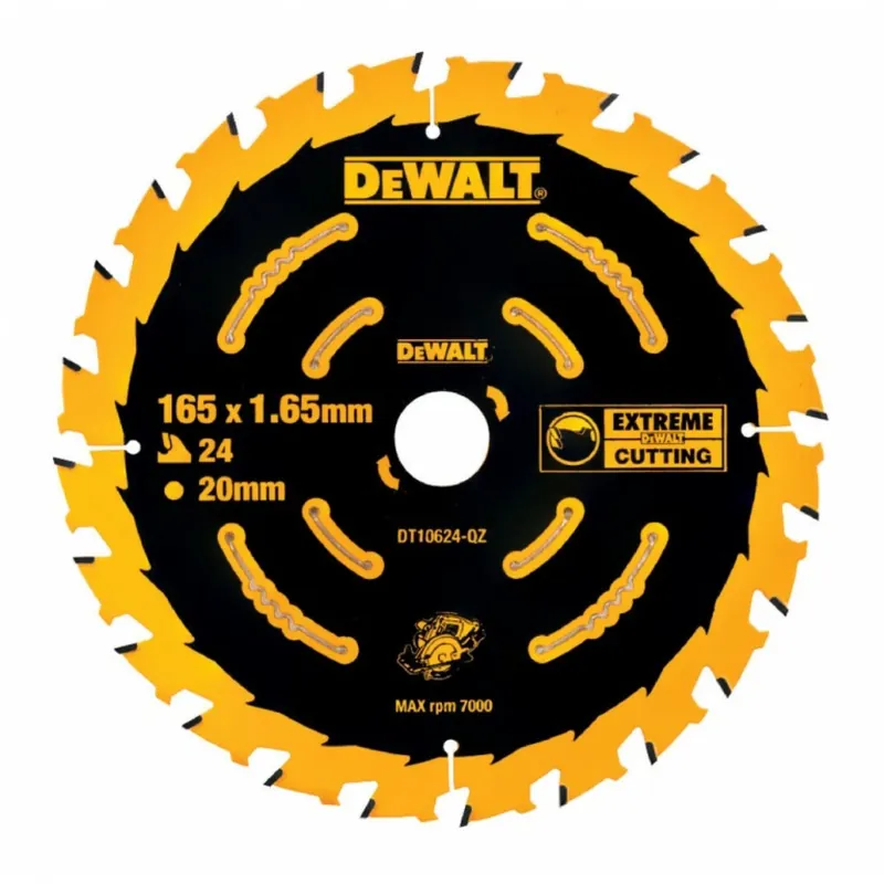 DeWALT DT10624-QZ Lame de scie circulaire Extreme - 165 x 20 x 24 dents - Bois