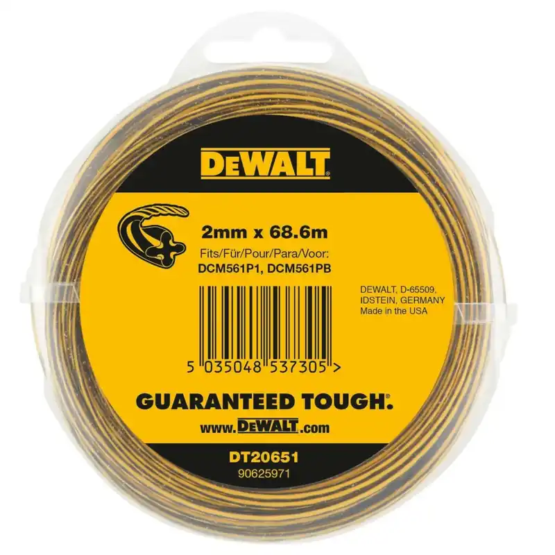 DeWALT DT20651-QZ Fil pour coupe-bordures - 2 mm - 68,6 m