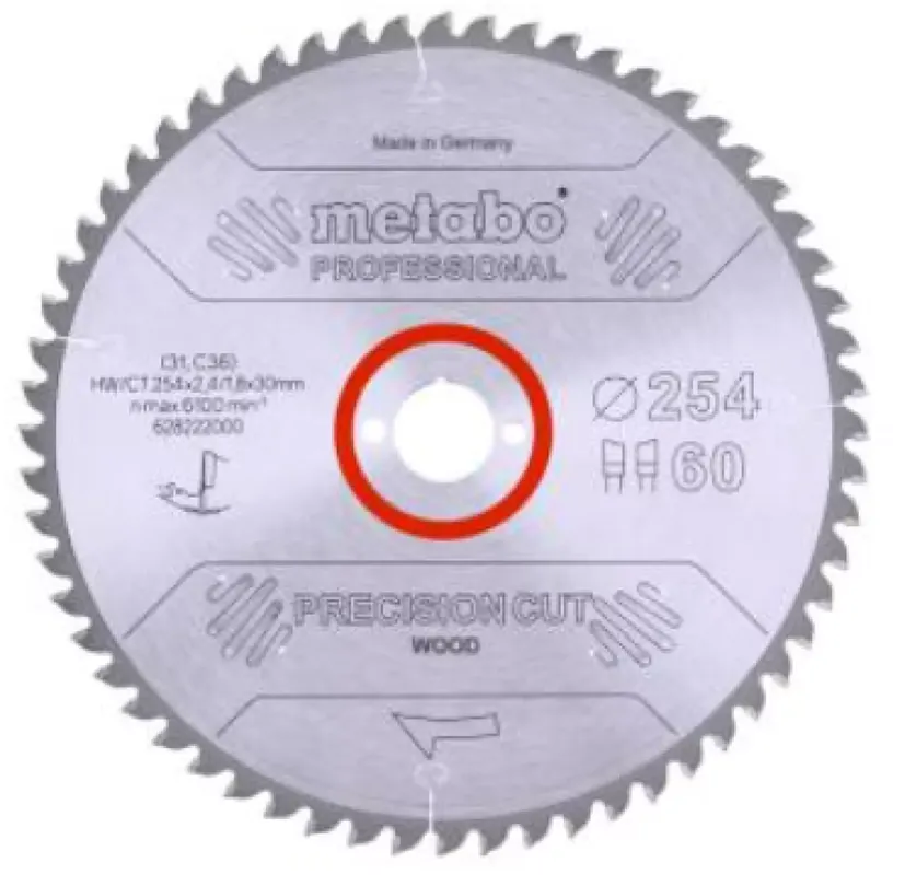 Metabo HW/CT Lame de scie circulaire - 60D - 254mm