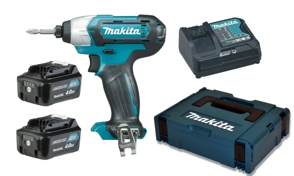Makita TD110DSMJ Visseuse à percussion sans-fil - 10,8V Li-ion - 2 batteries 4,0 ah - MAKPAC