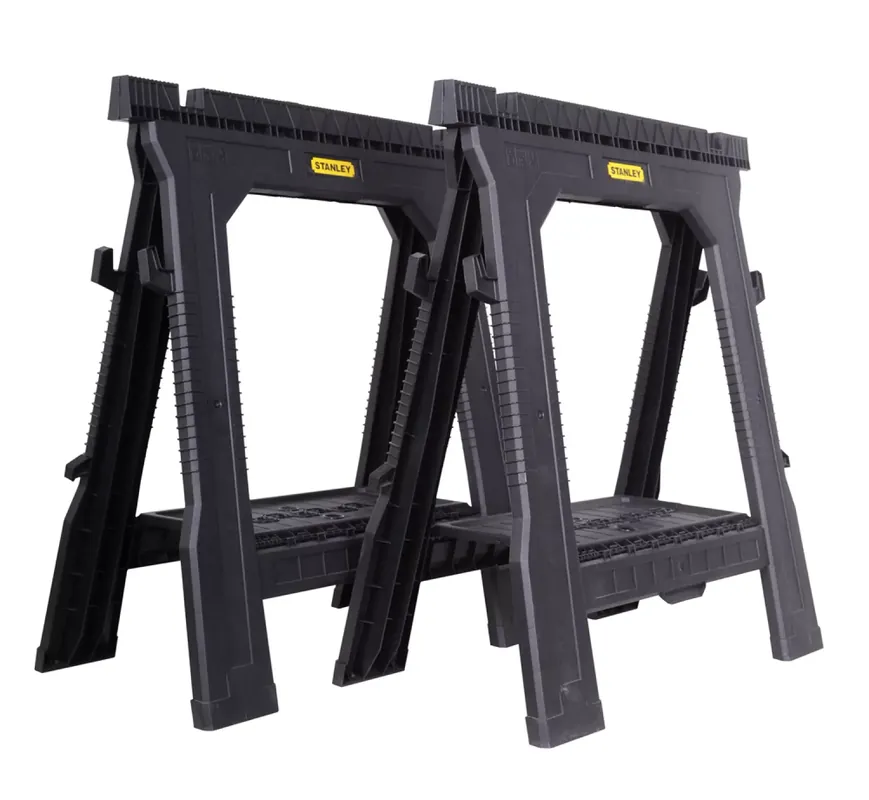 Stanley STST1-70713 Tréteaux en plastique - capacité de charge 450 kg (lot de 2 pièces)