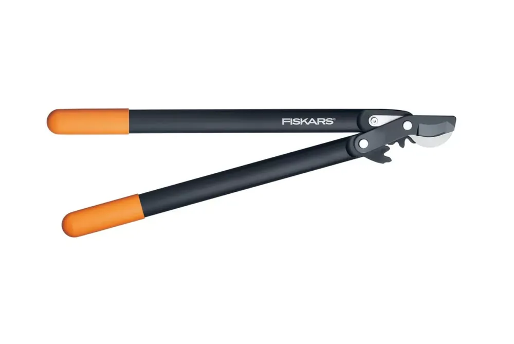 Fiskars - Coupe - branches à lames franches pour bois vert - Système à crémaillère PowerGear - Revêtement antiadhésif - Ø 3,8 cm - Acier trempé