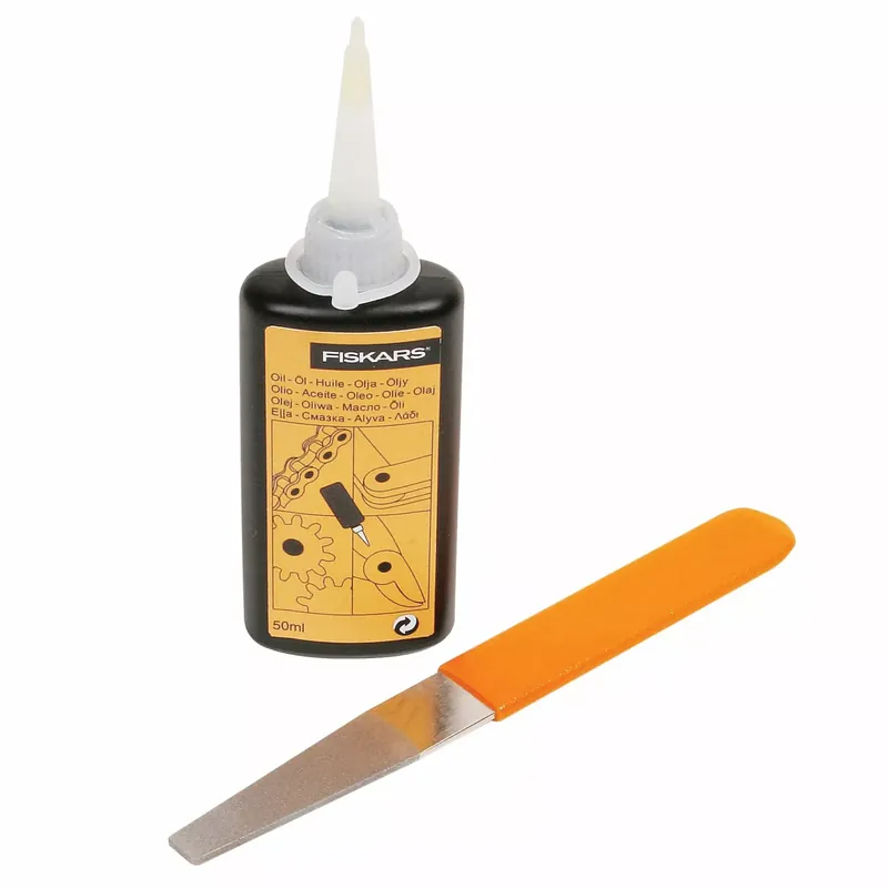 Fiskars - Kit d’entretien pour les outils de coupe - Avec lime diamant - flacon d’huile et guide d’entretien