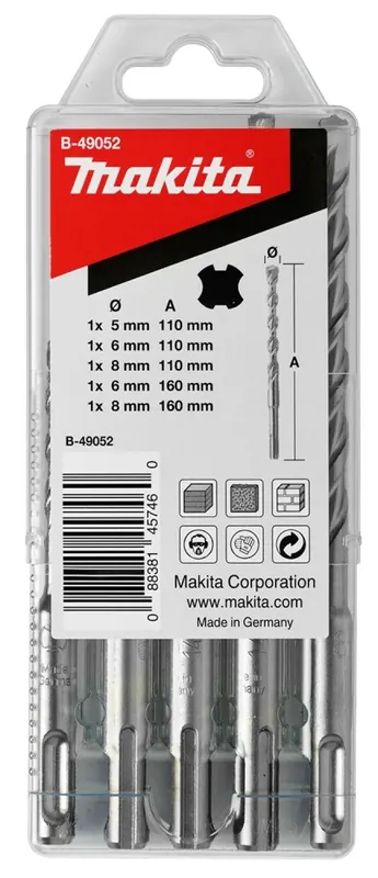 Makita B-49052 Coffret 5 Forets SDS-Plus 2 taillants V-Plus