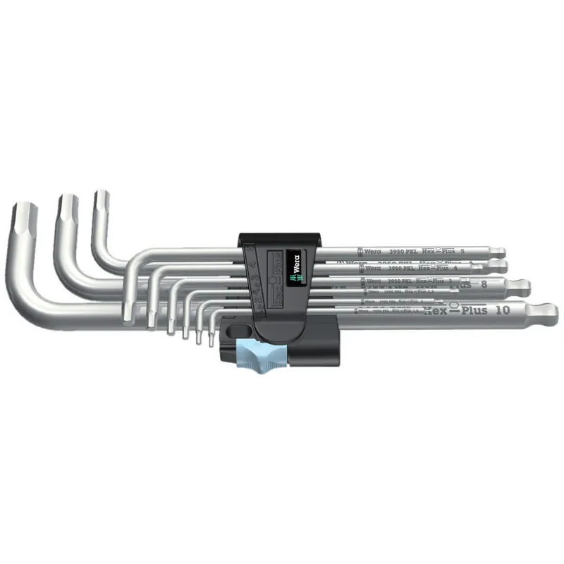 Wera 3950/9 Hex-Plus Stainless 1 Jeu de clés mâles coudées - syst. métrique - acier inoxydable - (Jeu de 9pcs)