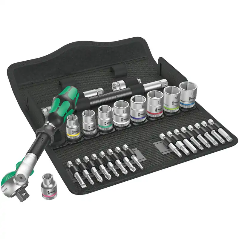 Wera 8100 SB 6 Jeu cliquet Zyklop Speed - à emmanchement 3/8" - métrique - (Jeu de 29pcs)