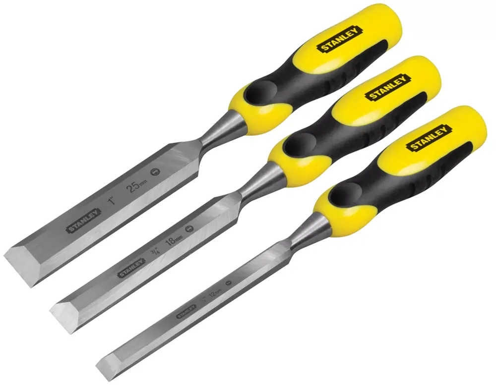Stanley 2-16-883 - Set de Ciseau à Bois Dynagrip 3Pcs. (12,18,25 mm)