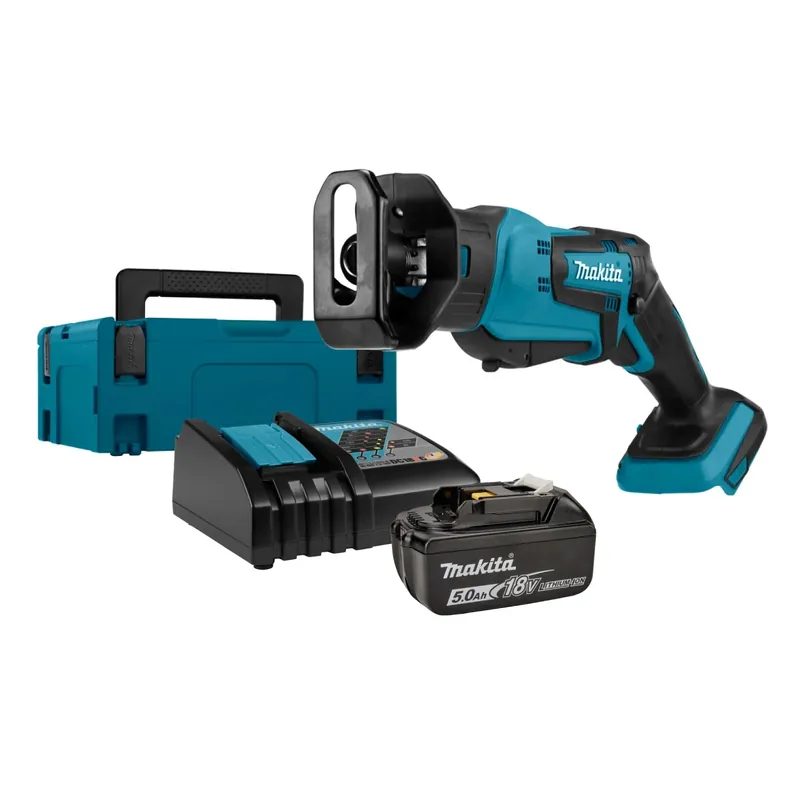Makita DJR183RTJ1 Scie sabre sans-fil - 18V Li-ion - 1 batterie 5,0 Ah - MAKPAC - Changement rapide