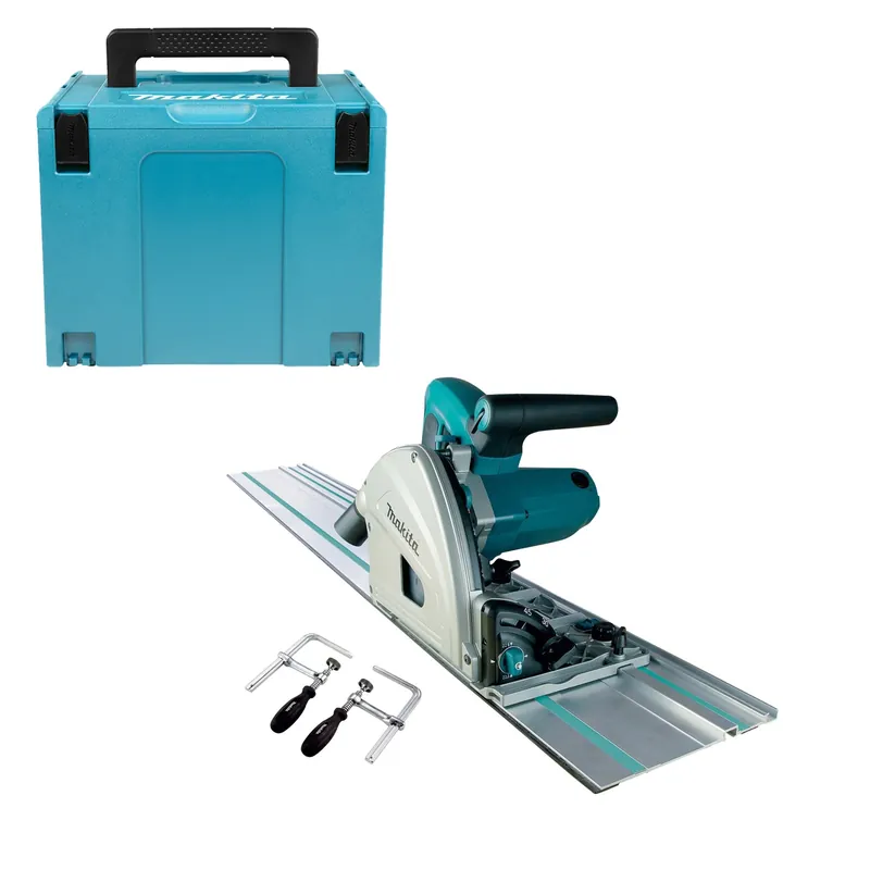 Makita SP6000JSP1 - Scie plongeante - incl. rail de guidage et pinces et MAKPAC - 1300W - 165mm