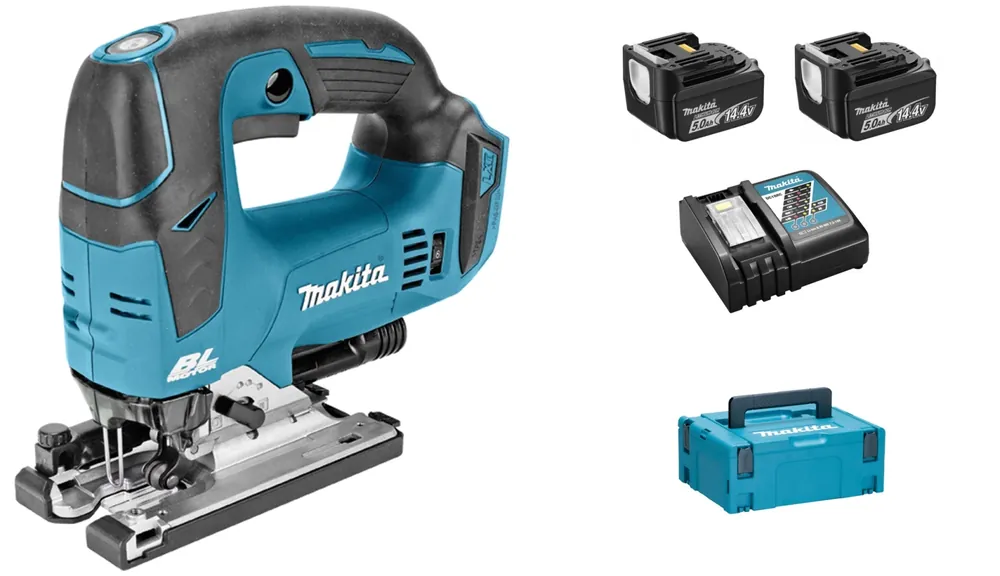 Scie sauteuse sans-fil Makita DJV142RTJ - 14,4V Li-ion - 2 batteries 5,0 ah - MAKPAC - Poignée en D - variable - Brushless