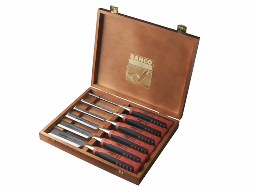 Bahco 424P-S6-EUR - Jeu de burins avec manche revêtement caoutchouc 6-32 mm - 6 pcs/coffret en bois