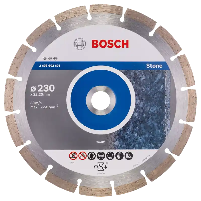 Bosch 2608602601 - Disque à tronçonner diamanté Standard for Stone 230 x 22,23 x 2,3 x 10 mm