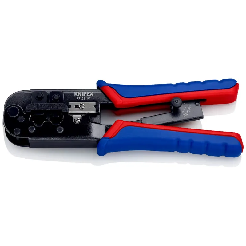Knipex 975110 - Pince à sertir RJ11/12 (6 broches 9,65 mm) - RJ45 (8 broches 11,68 mm)
