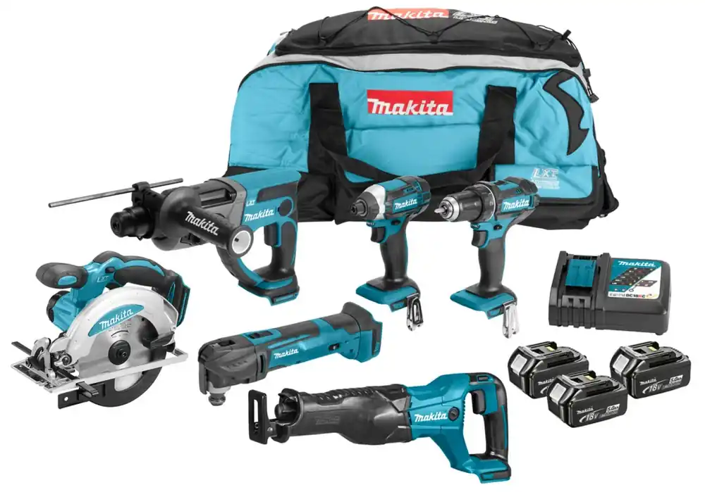 Makita DLX6038T Ensemble de plusieurs outils sans-fil 18V Li-ion - 3 batteries 5,0 Ah - Sac
