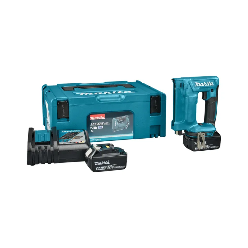 Makita DST112RTJ Kit agrafeuse sans fil 18 V Li-Ion (2 batteries 5,0 Ah) dans un coffret Mbox