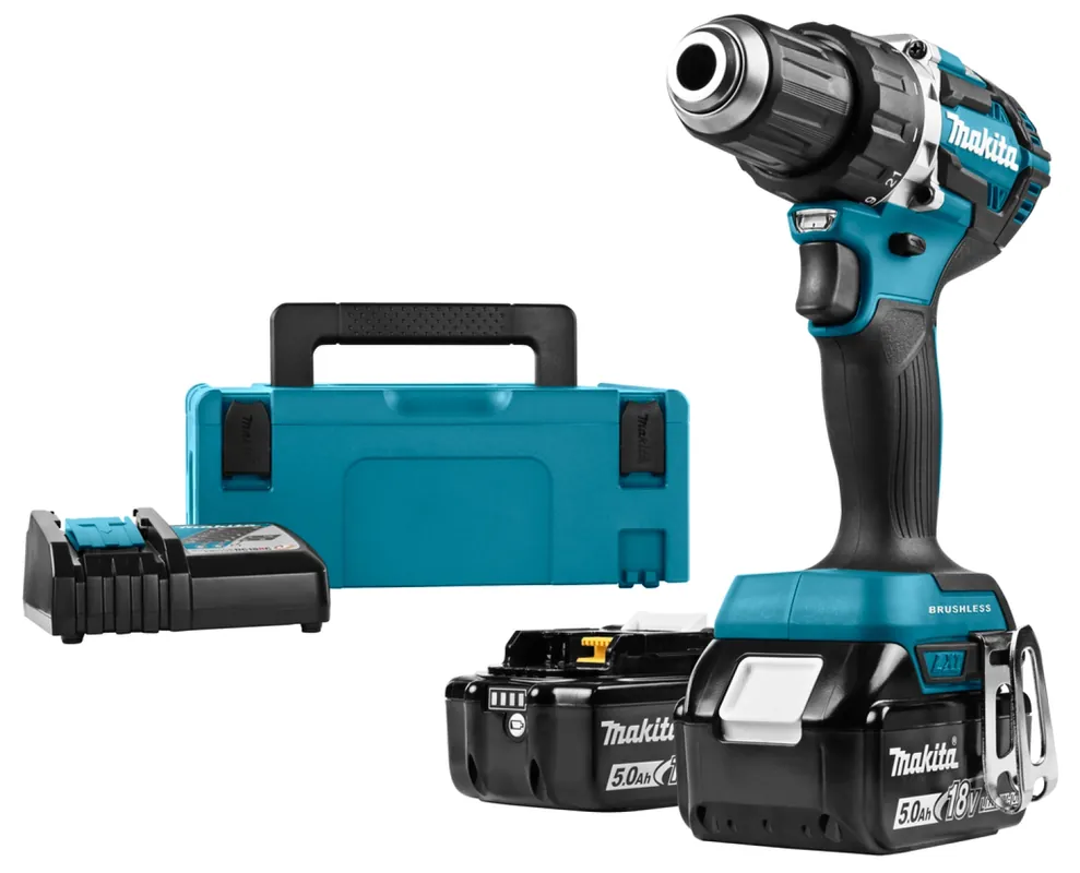 Makita DDF484RTJ Perceuse visseuse sans-fil - 18V Li-ion - 2 batteries 5,0 ah - MAKPAC - Brushless - 54 Nm