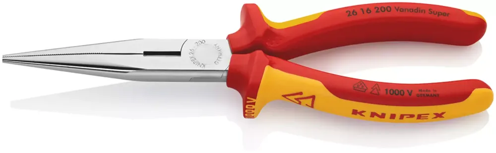 Knipex 26 16 200 - Pince demi-ronde avec tranchant (pince bec de cigogne)