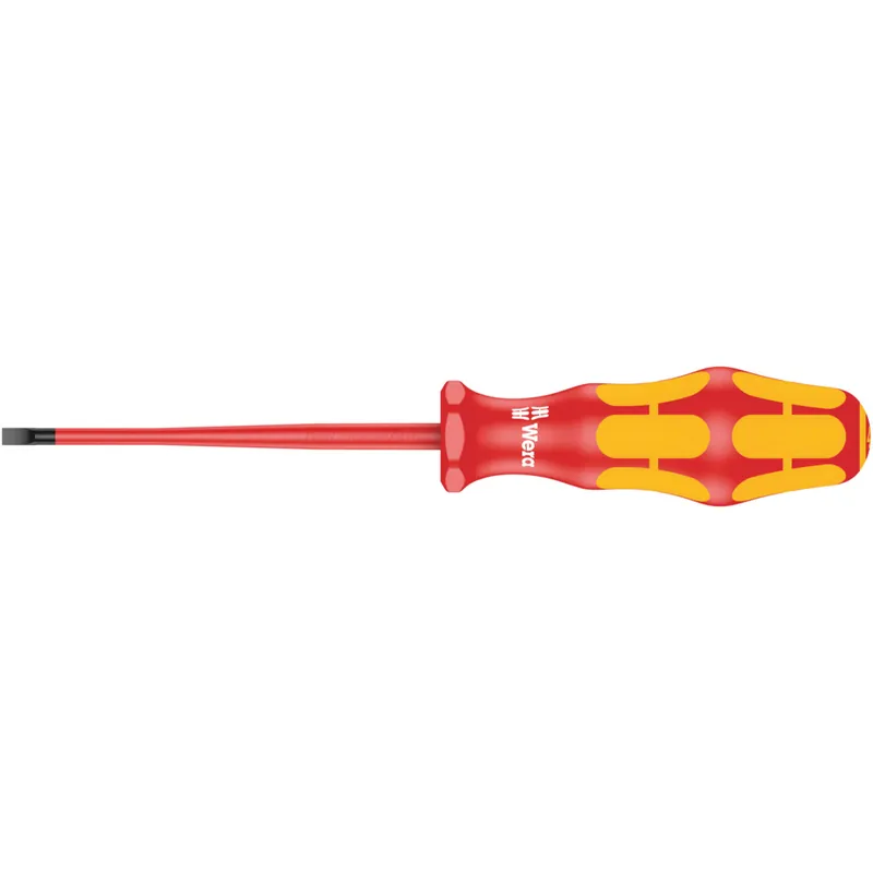 Wera 160 iS Tournevis VDE isolé pour vis à fente, avec lame à diamètre réduit, 0.8 x 4 x 100 mm