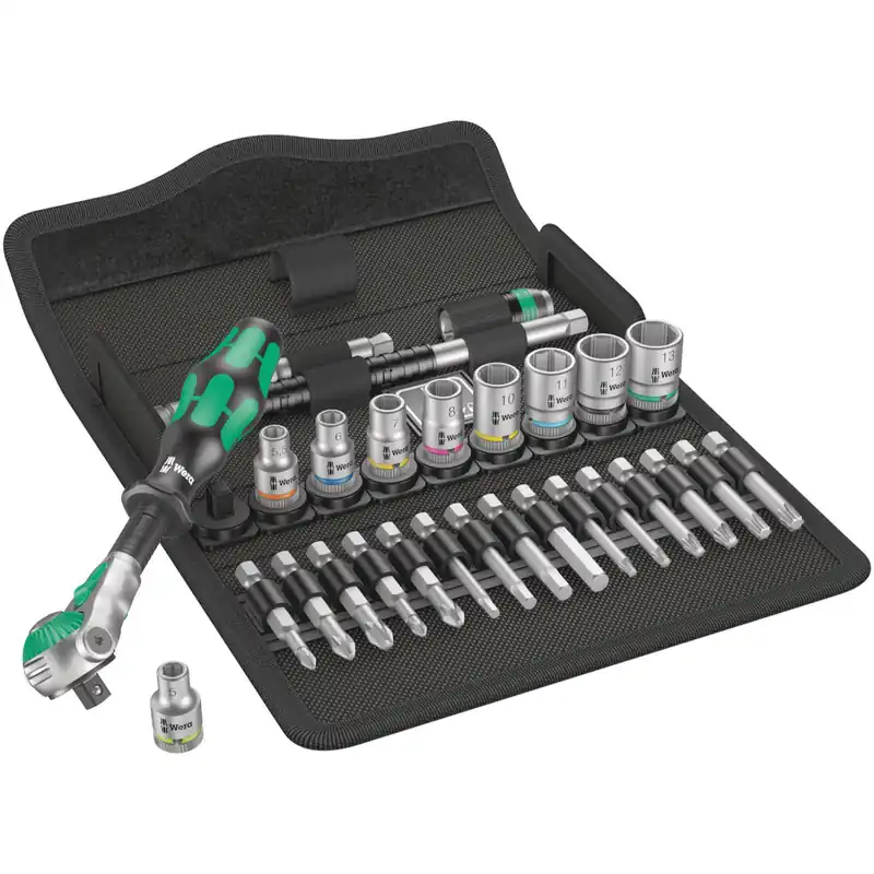 Wera 8100 SA 6 Jeu cliquet Zyklop Speed, à emmanchement 1/4", métrique, 28 pièces