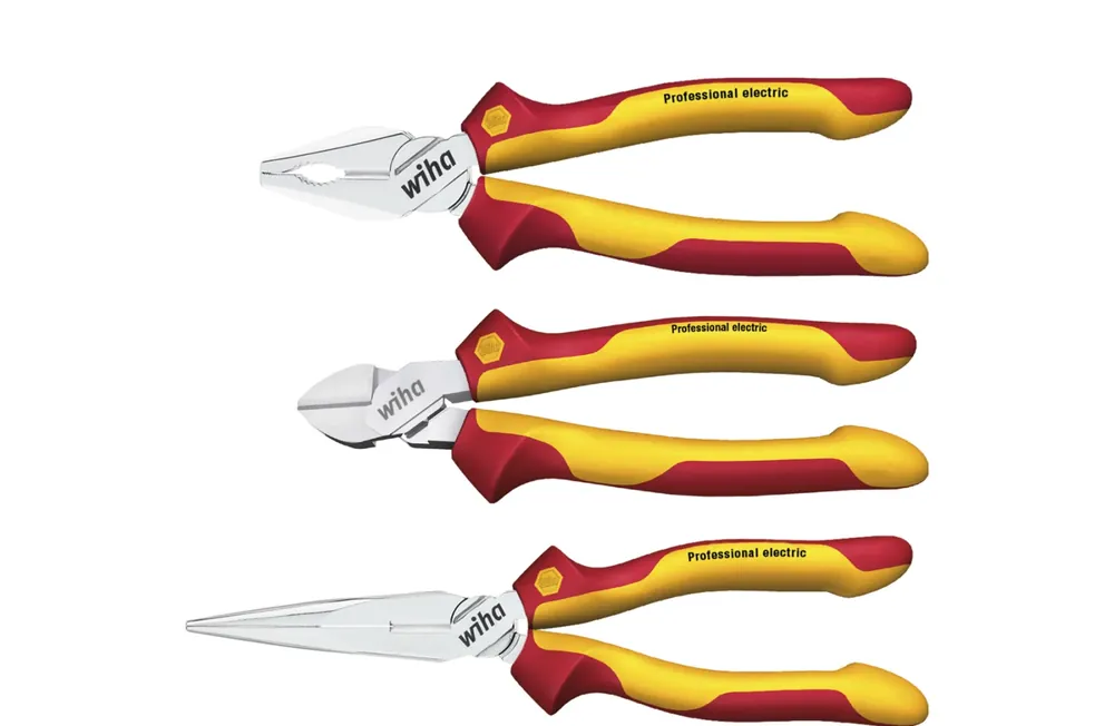Wiha 26852 Jeu de pince isolée Professionnelle Pince universelle, pince demi-ronde, pince coupante diagonale 3 pcs