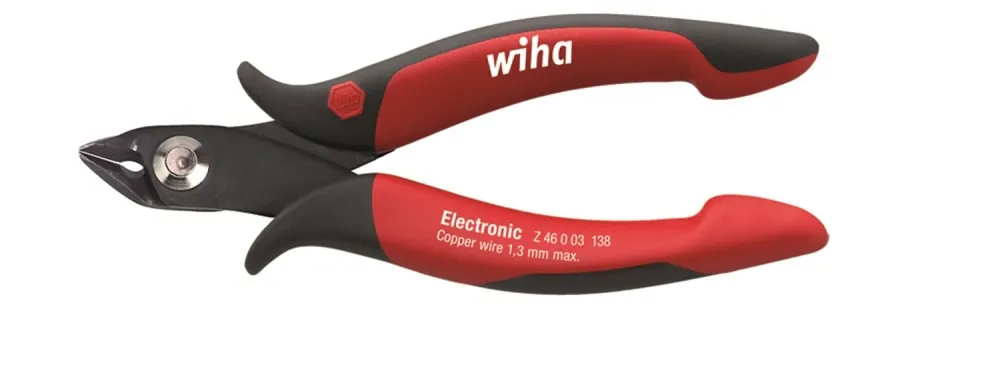 Wiha 26833 Pince coupante oblique Electronic - Tête large - pointue coupe rase - 130 mm