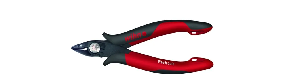 Wiha 26825 Pince coupante diagonale Electronic - Tête large - pointue et retenue de chute coupe rase - 130 mm