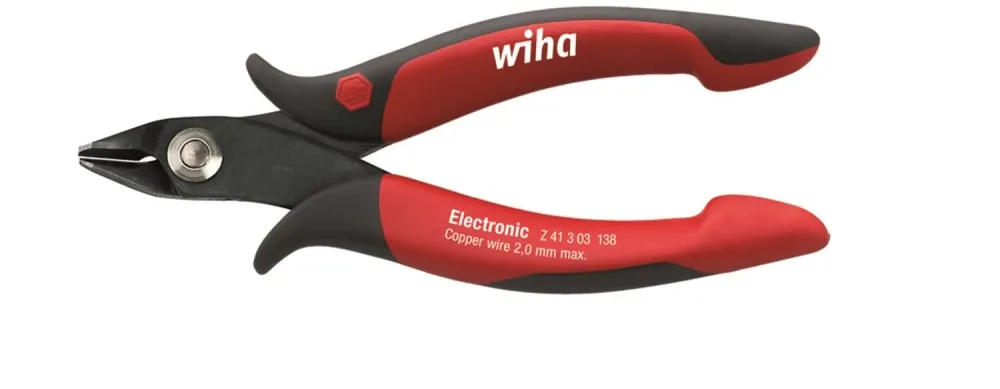 Wiha 26815 Pince coupante diagonale Electronic - Tête large - pointue avec petit flanc - 135 mm