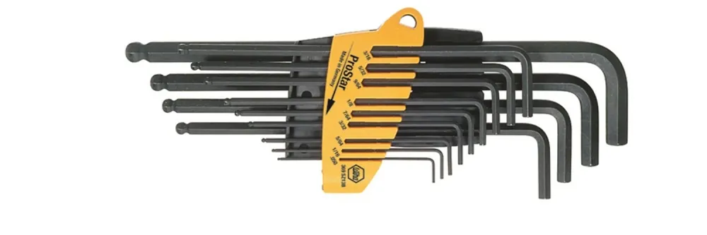Wiha 24189 Jeu de clés mâles en étui ProStar Six pans à tête sphérique - 13 pcs - oxydé noir