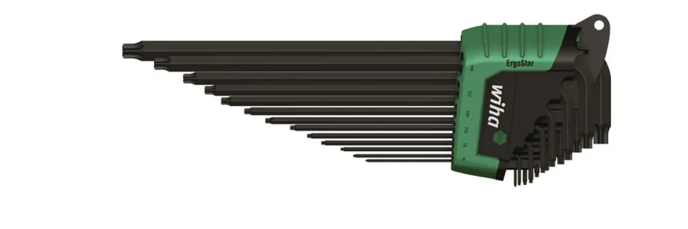 Wiha 36503 Jeu de clés mâles en étui ErgoStar TORX MagicSpring - 13 pcs - oxydé noir
