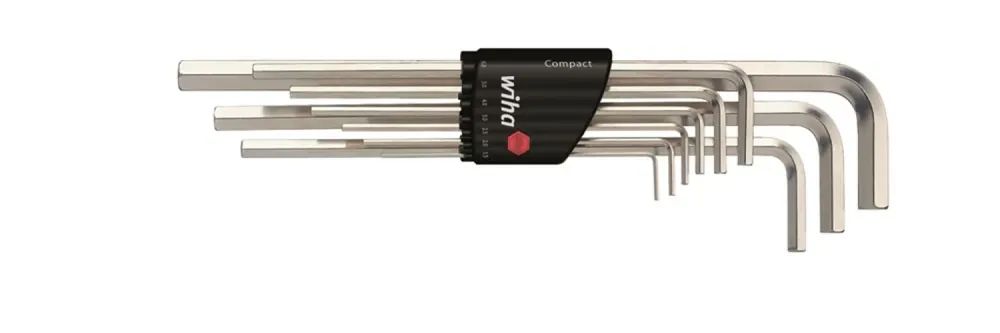 Wiha 01222 Jeu de clés mâles en étui Compact Six pans - 9 pcs - nickelées brillantes