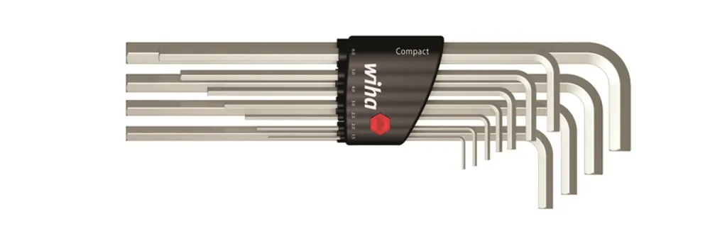 Wiha 36451 Jeu de clés mâles en étui Compact Six pans - 11 pcs - nickelées brillantes