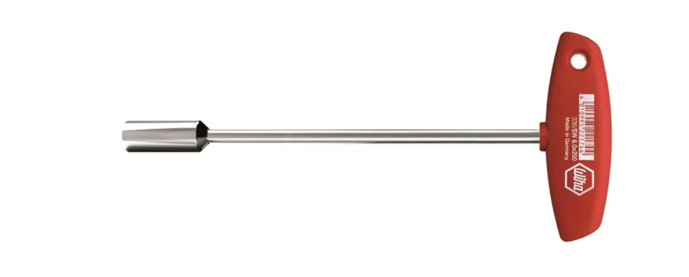 Wiha 00978 Clé à douille avec manche en T Six pans nickelée brillante - 10 x 200 mm
