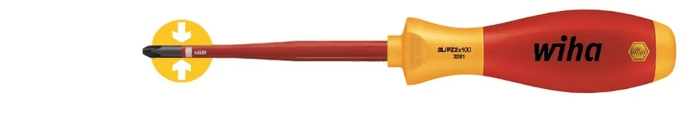 Wiha 36329 Tournevis SoftFinish electric slimFix PlusMinus/Pozidriv - SL/PZ1 x 80 mm