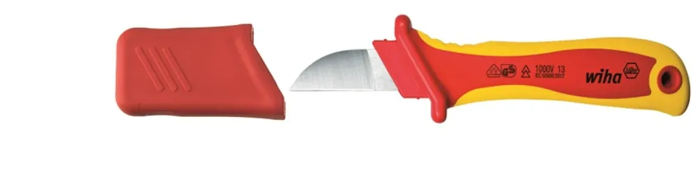Wiha 38798 Couteau de dénudage Taillant droit - pour câble rond - 200 mm