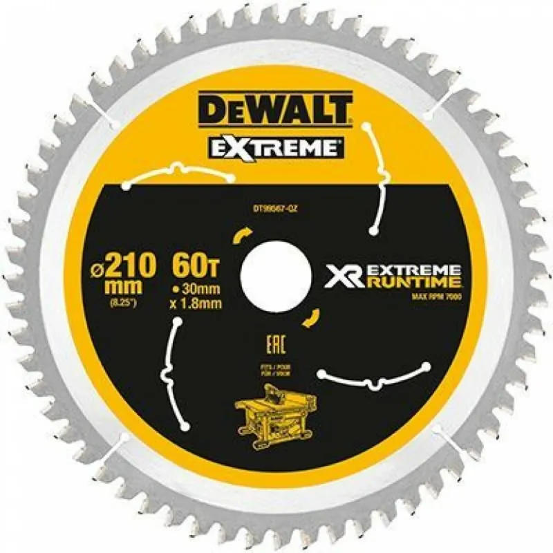 DeWALT DT99567-QZ XR Lame de scie circulaire - 210 x 30 x 60 dents - Bois