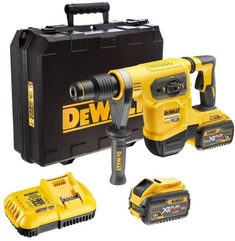 DeWALT DCH481X2-QW Kit marteau combiné SDS-Max XR FlexVolt à batterie Li-ion 54 V (2 x 9,0 Ah) dans un coffret - 6 J - sans balais