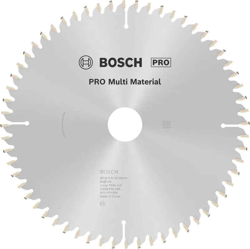 Bosch 2608640446 - Lame de Scie Circulaire Multi Material, 216 x 30 x 2,5 mm, 60D