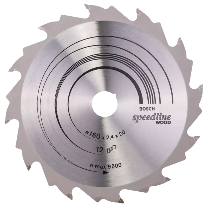Bosch 2608640786 - Lame de Scie Circulaire Speedline Wood, 160 x 20 x 2,4 mm, 12D