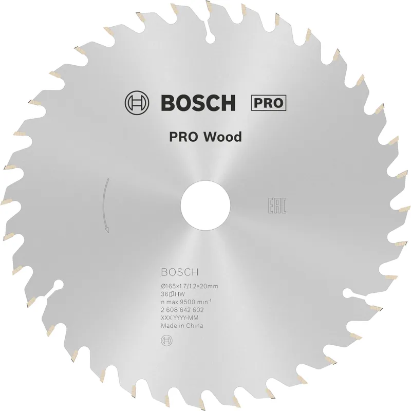 Bosch 2608642602 - Lame de Scie Circulaire Pro Wood, 165 x 20/16 x 1,7 mm, 36D