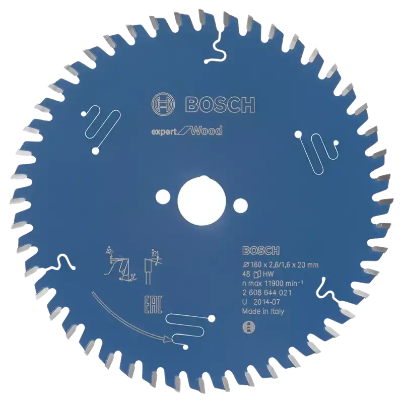Bosch 2608644021 - Lame de Scie Circulaire Expert pour Wood, 160 x 20 x 2,6 mm, 48D