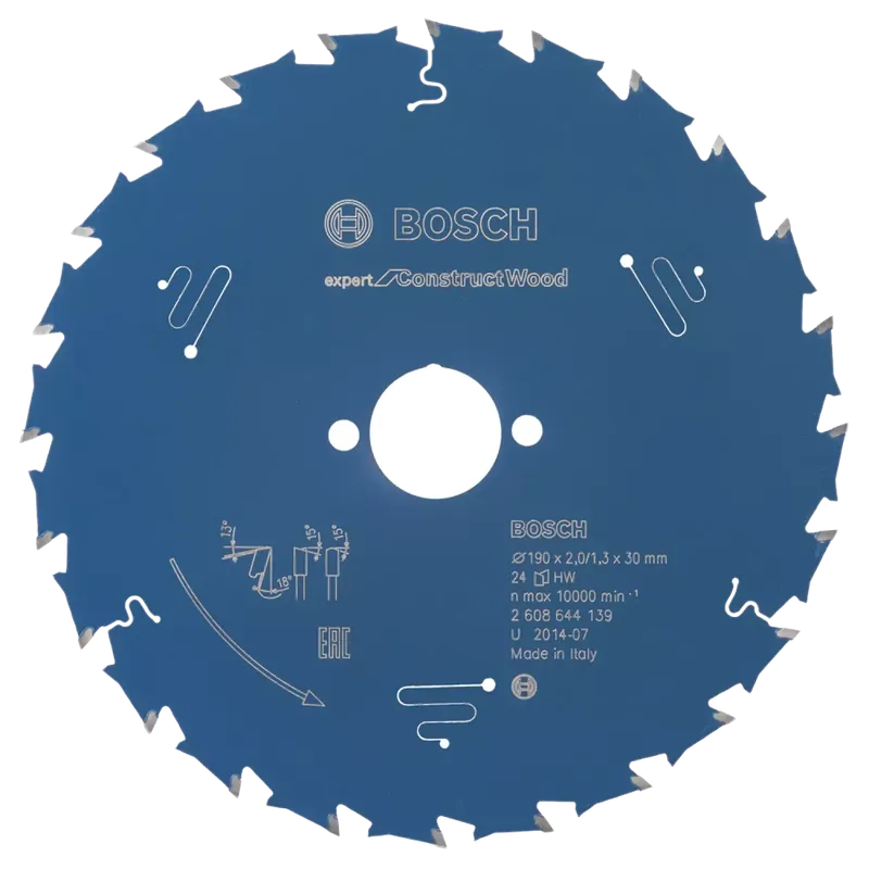 Bosch 2608644139 - Lame de Scie Circulaire Expert pour Construct Wood, 190 x 30 x 2 mm, 24D