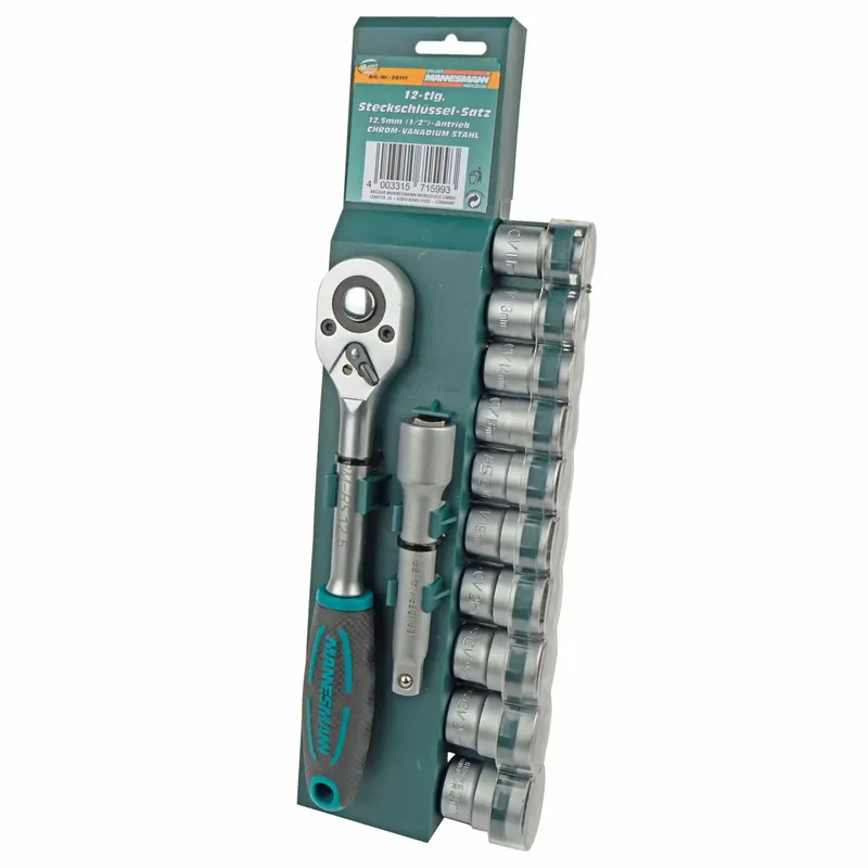 Brüder Mannesmann 29111 Jeu de 12 clés à douille - 1/2"