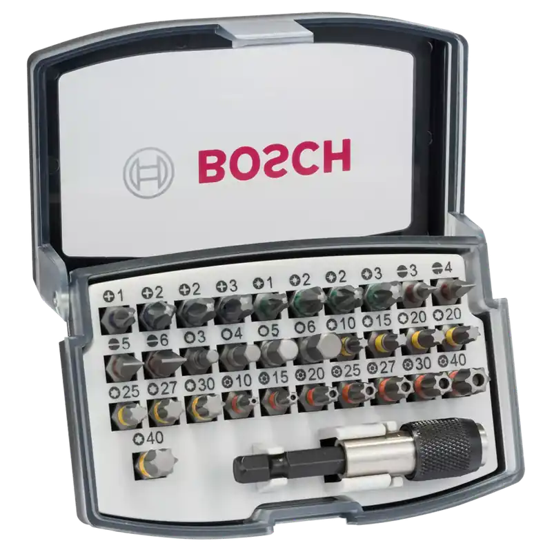 Bosch 2607017319 - Set 32 pièces embout de vissage, coffret PH1-PH2