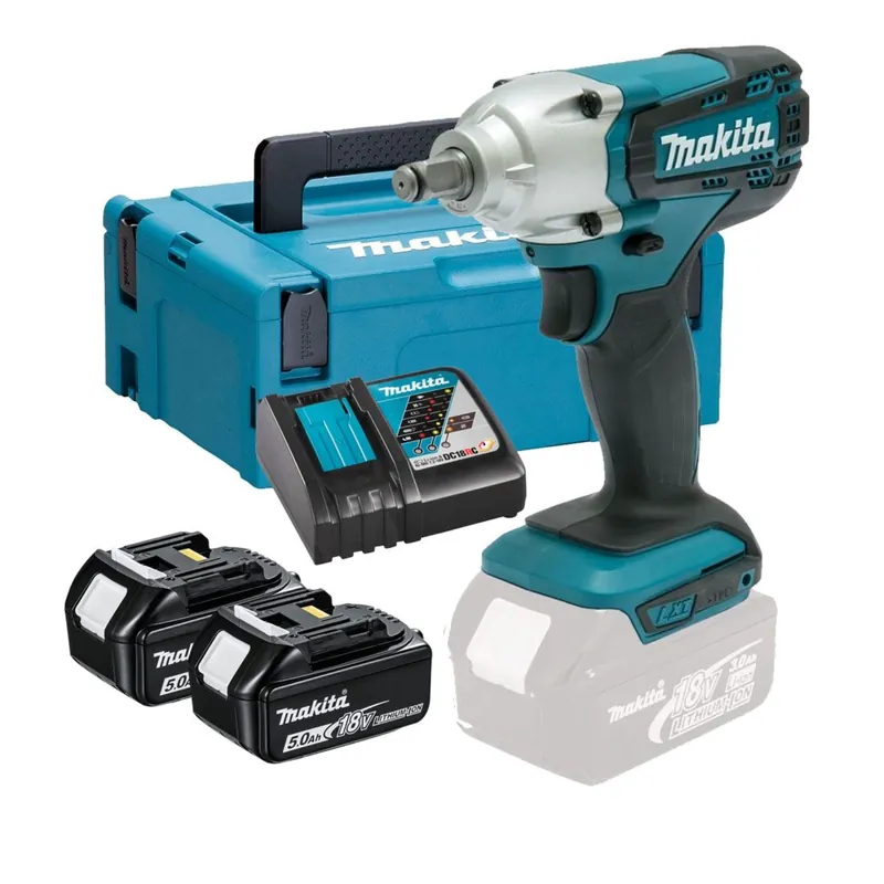 Boulonneuse à chocs sans-fil Makita DTW190RTJ - 18V Li-ion - 2 batteries 5,0 ah - MAKPAC - 190 Nm - 1/2" - Brushless